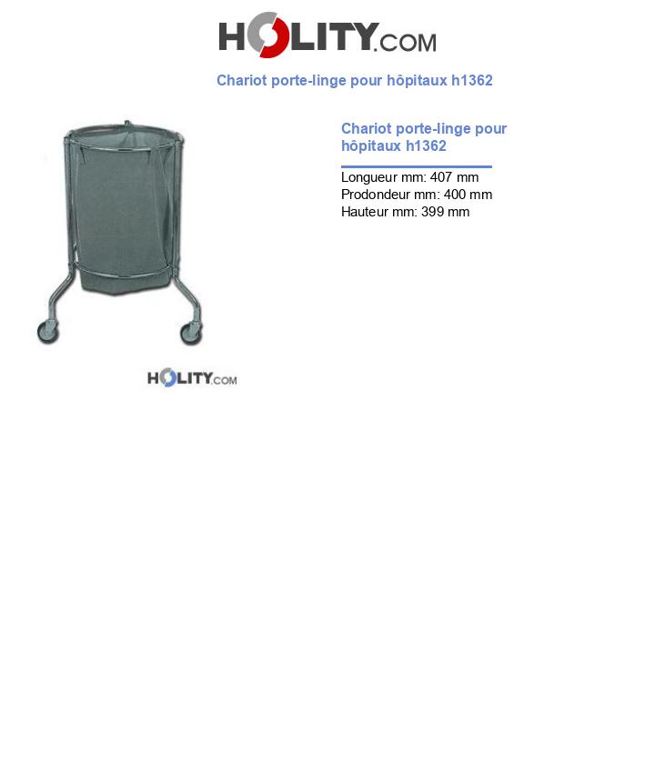 Chariot porte-linge pour hôpitaux h1362