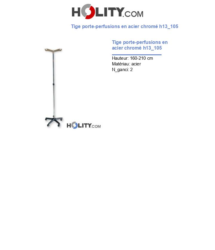 Tige porte-perfusions en acier chromé h13_105