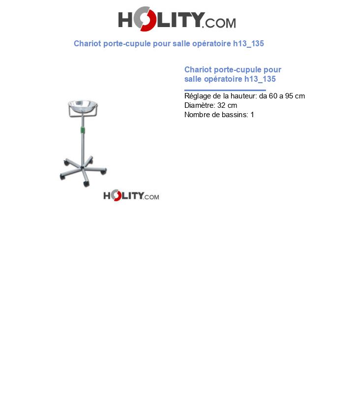 Chariot porte-cupule pour salle opératoire h13_135