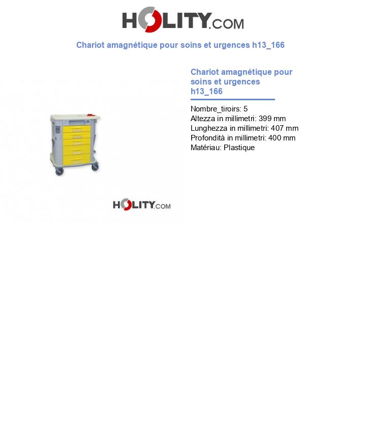 Chariot amagnétique pour soins et urgences h13_166