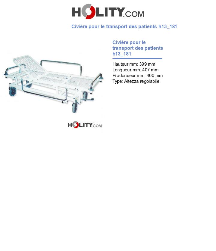 Civière pour le transport des patients h13_181