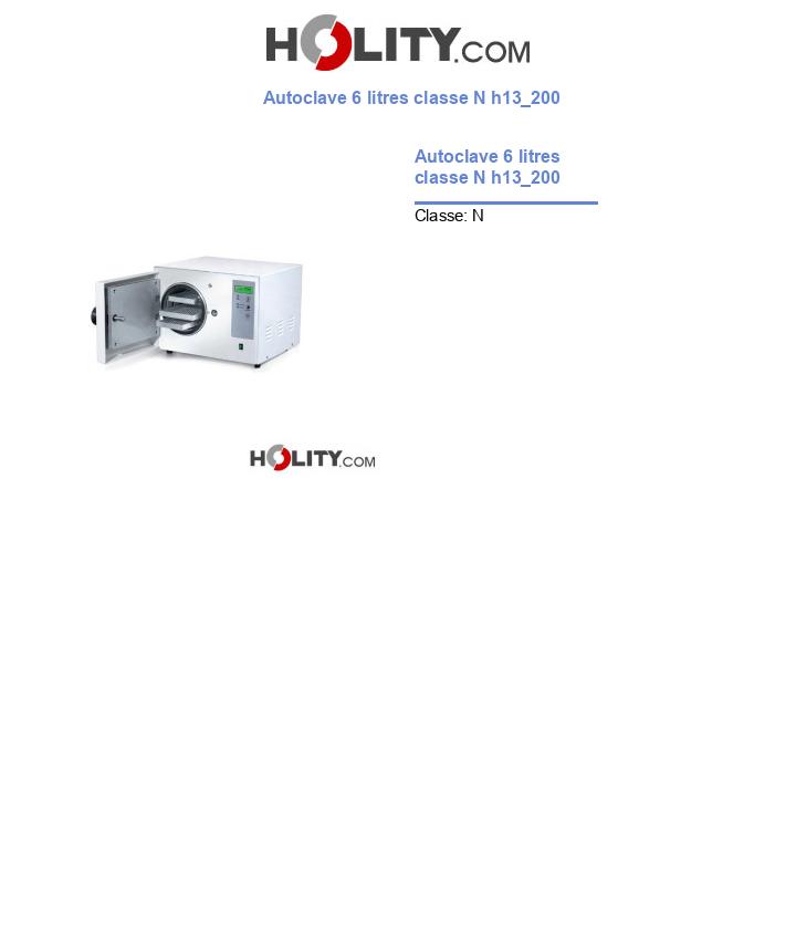Autoclave 6 litres classe N h13_200