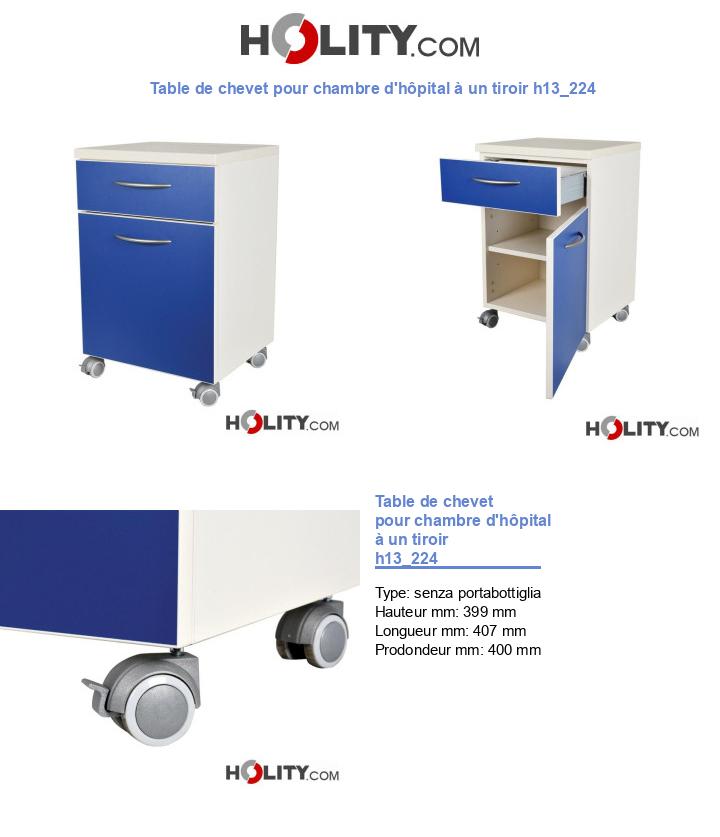 Table de chevet pour chambre d'hôpital à un tiroir h13_224