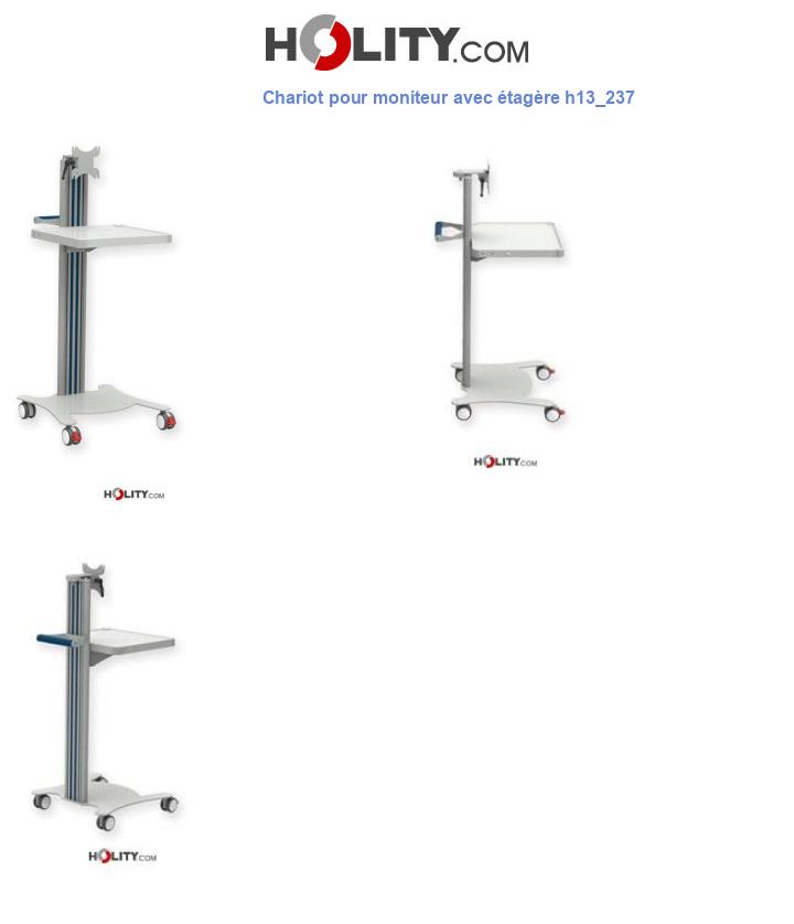 Chariot pour moniteur avec étagère h13_237
