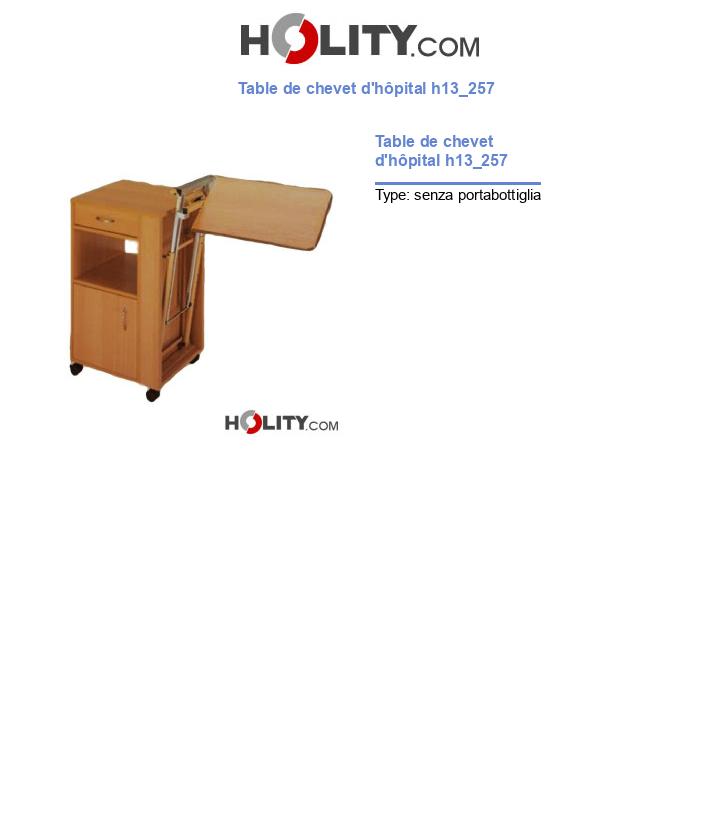 Table de chevet d'hôpital h13_257