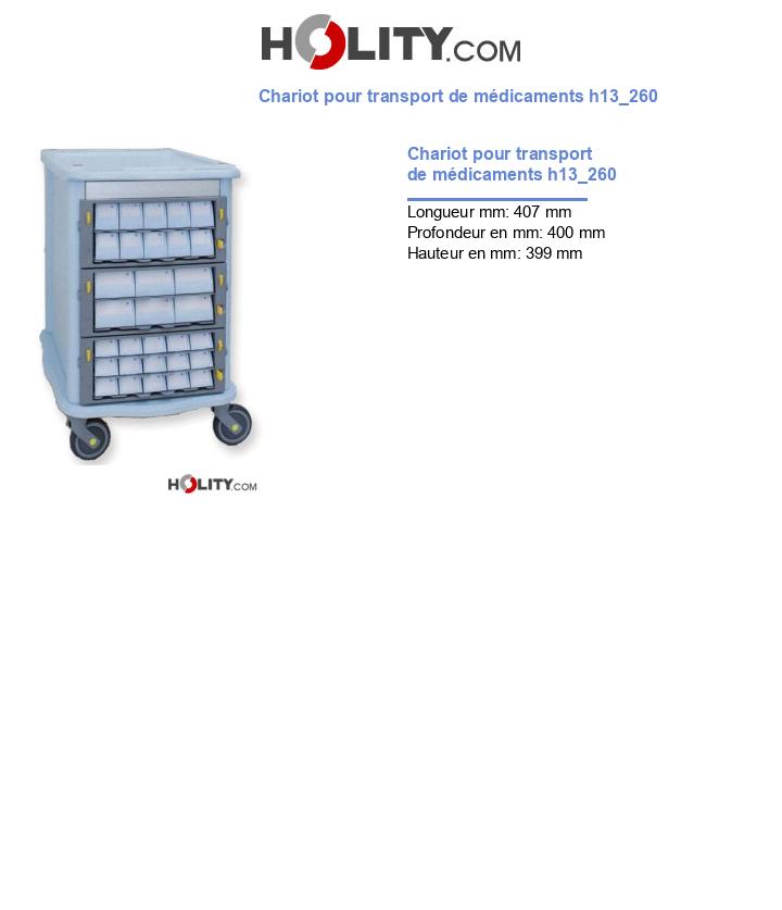 Chariot pour transport de médicaments h13_260