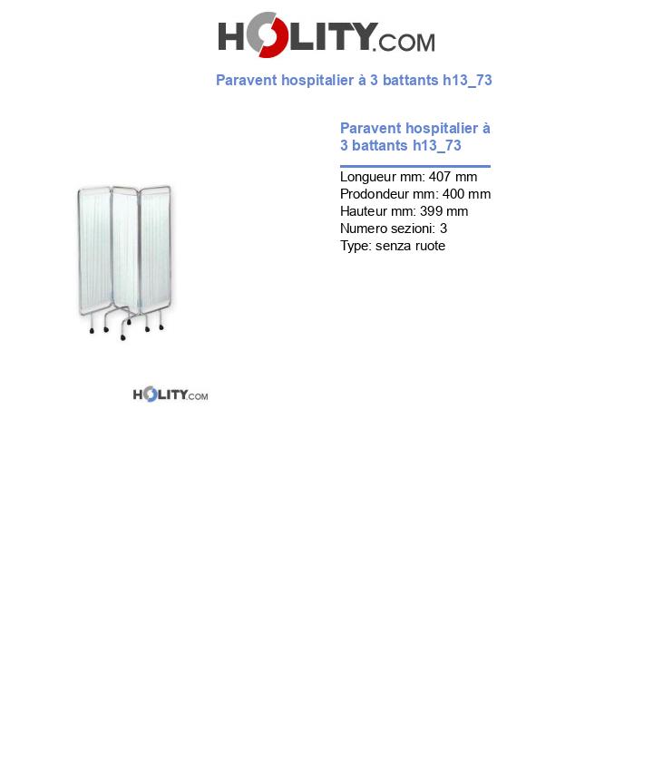 Paravent hospitalier à 3 battants h13_73