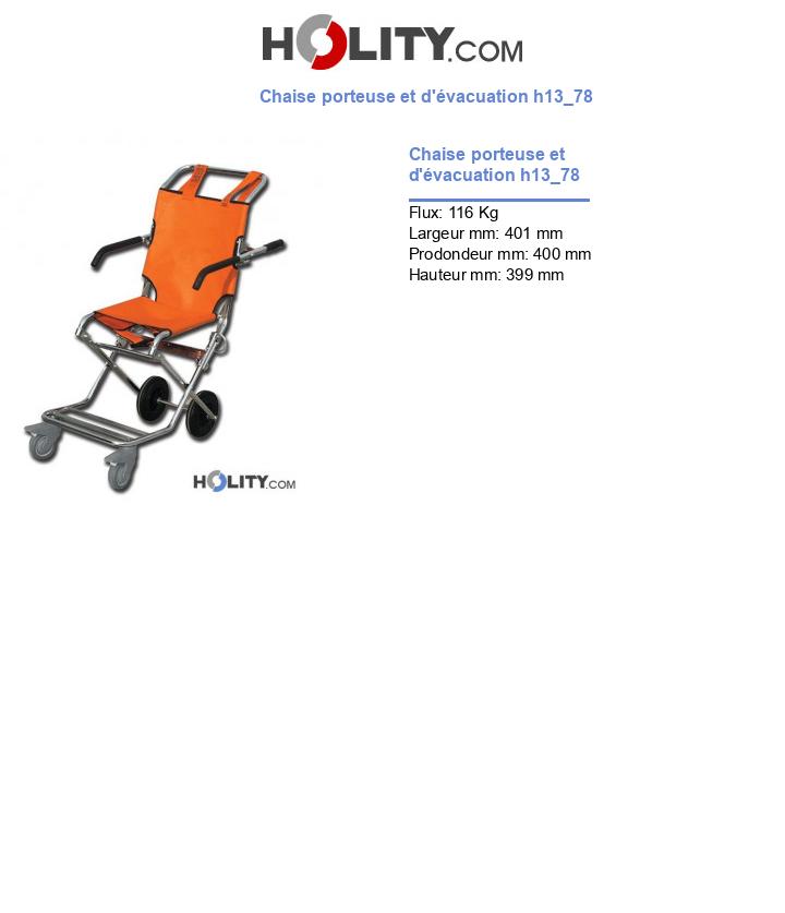 Chaise porteuse et d'évacuation h13_78