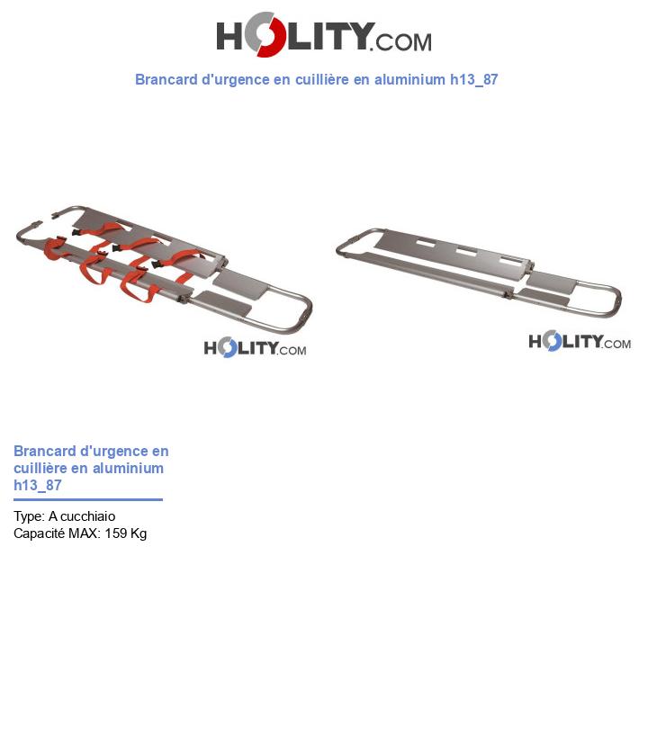 Brancard d'urgence en cuillière en aluminium h13_87