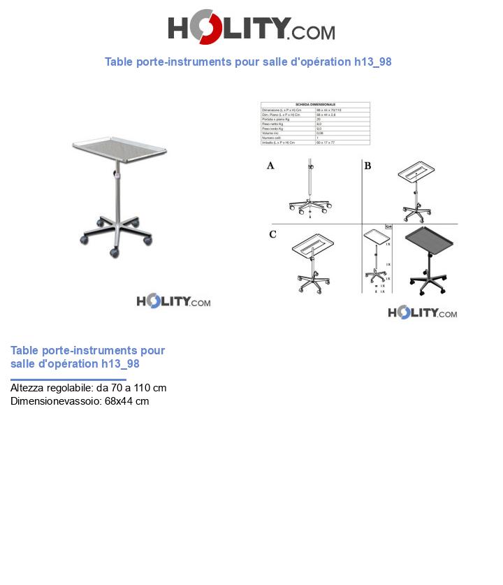 Table porte-instruments pour salle d'opération h13_98