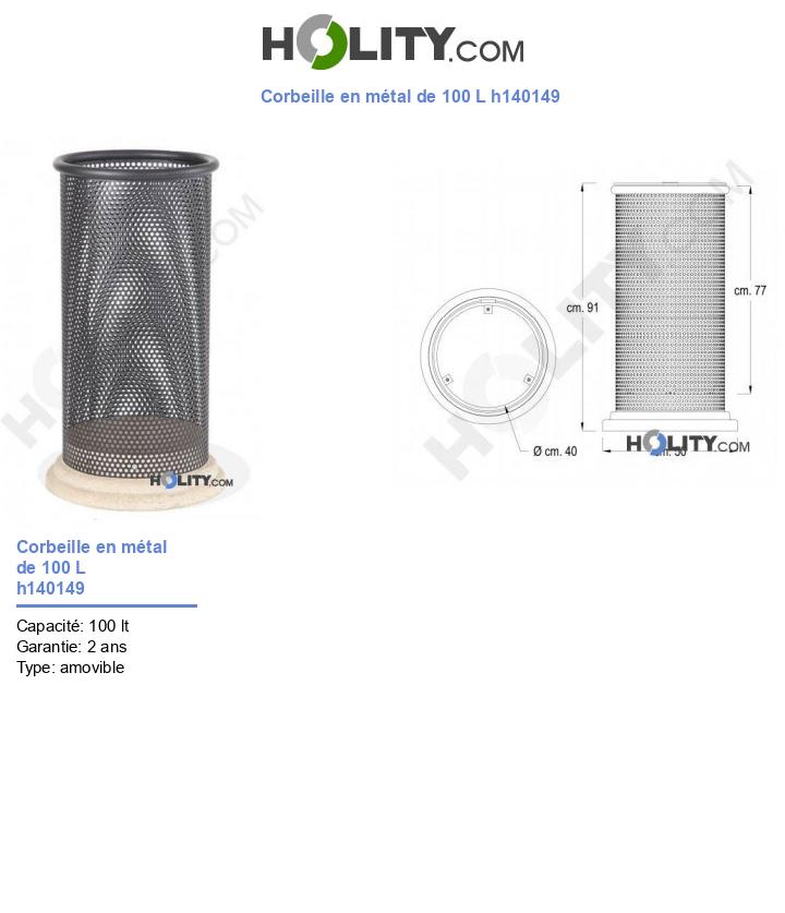 Cestone portarifiuti in metallo con base in cemento h140149