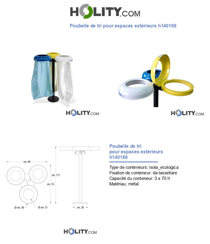 Poubelle de tri pour espaces extérieurs h140168