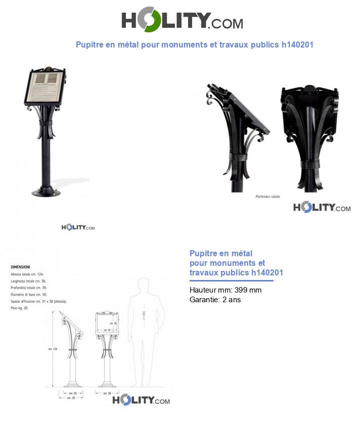 Pupitre en métal pour monuments et travaux publics h140201