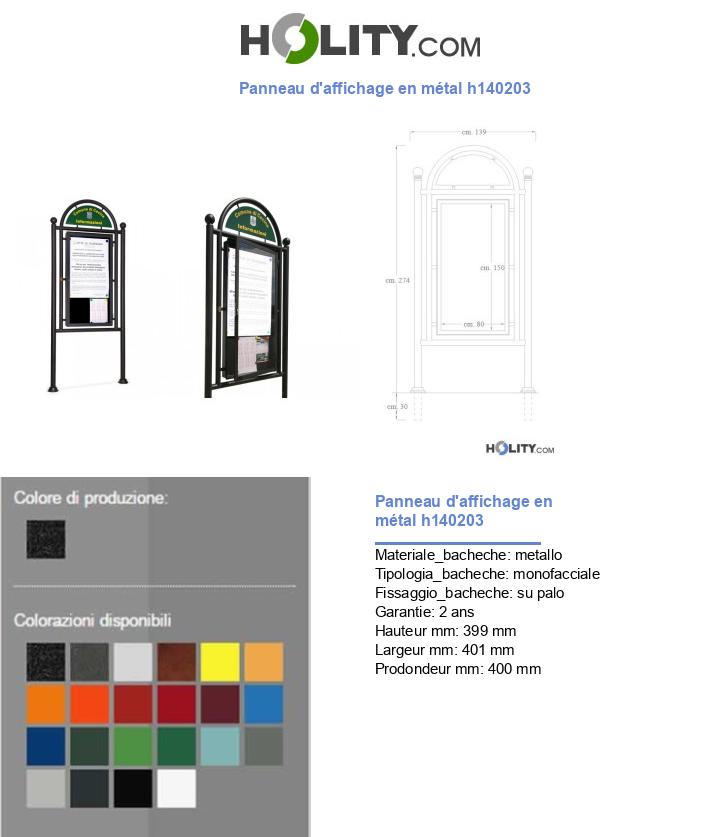 Panneau d'affichage en métal h140203