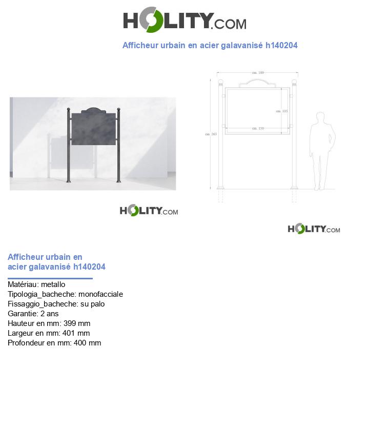Afficheur urbain en acier galavanisé h140204
