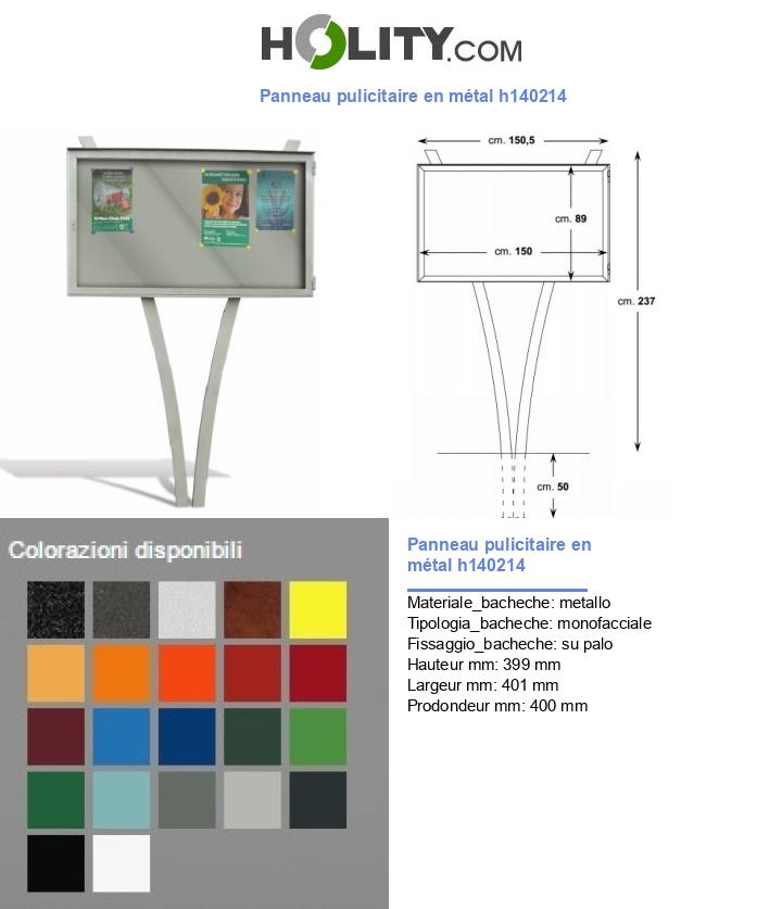 Panneau pulicitaire en métal h140214