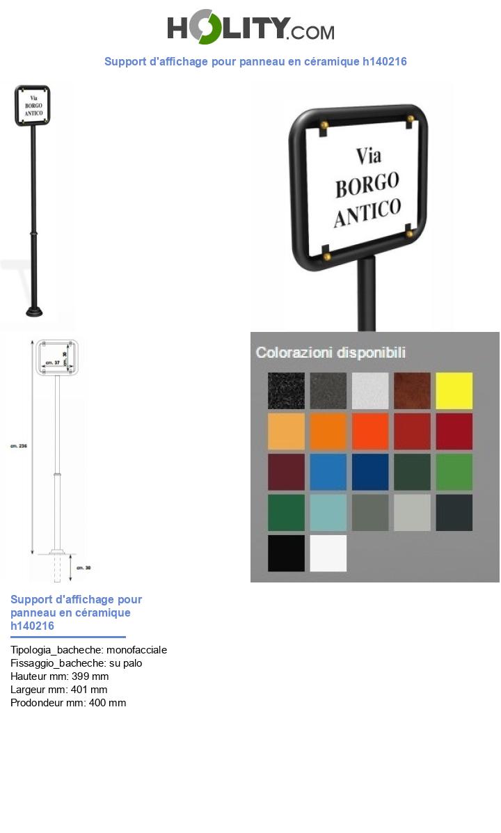 Support d'affichage pour panneau en céramique h140216