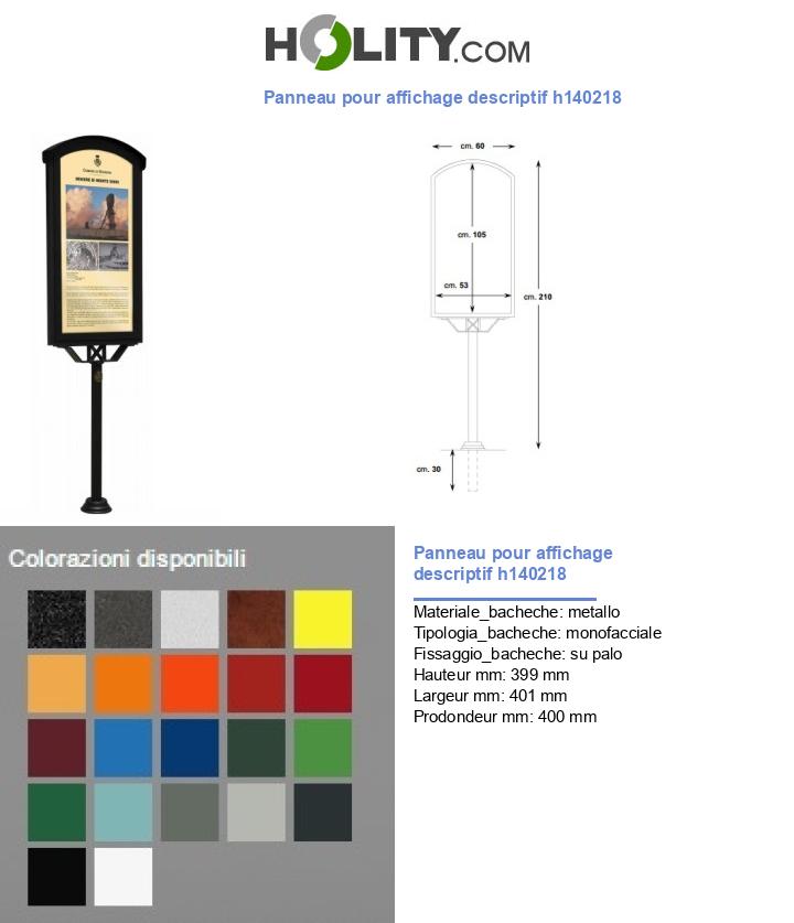 Panneau pour affichage descriptif h140218