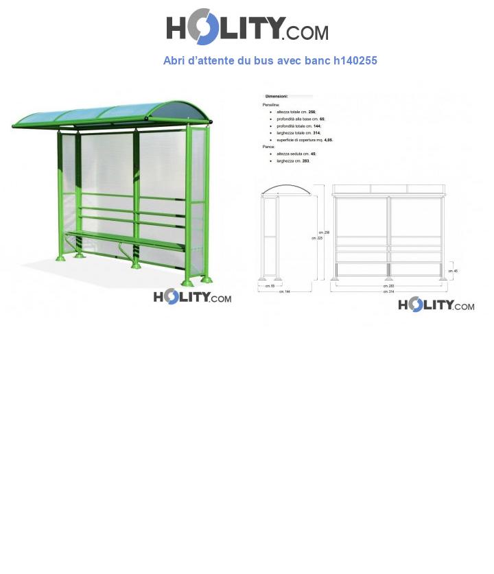 Abri d’attente du bus avec banc h140255