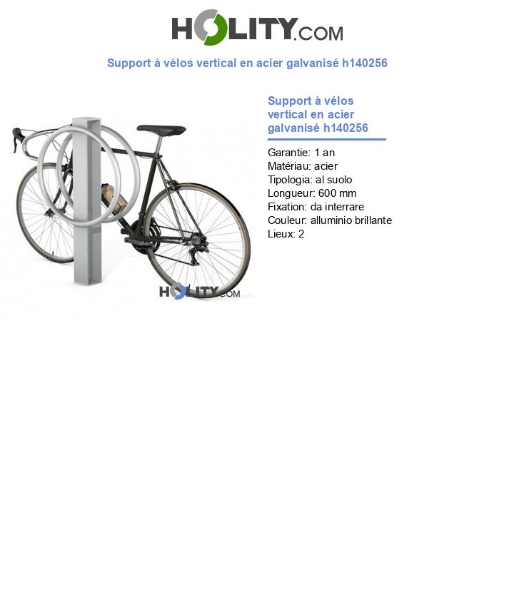 Support à vélos vertical en acier galvanisé h140256
