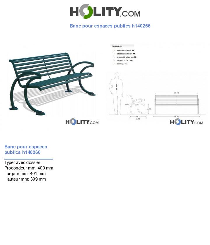 Banc pour espaces publics h140266