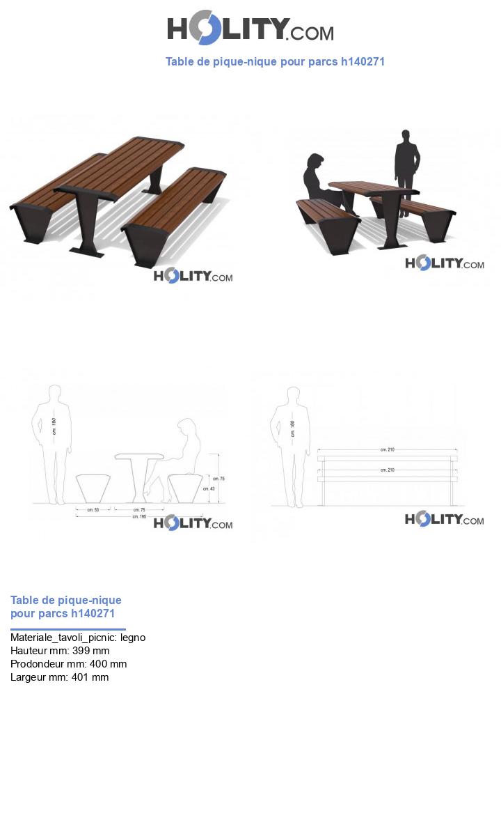 Table de pique-nique pour parcs h140271