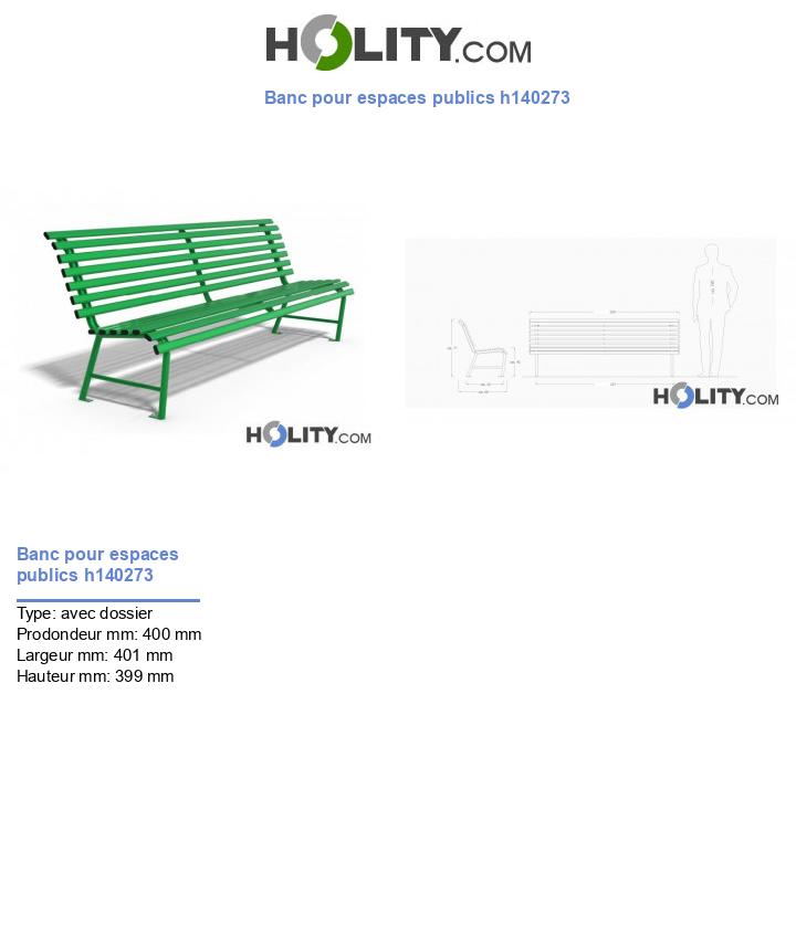 Banc pour espaces publics h140273