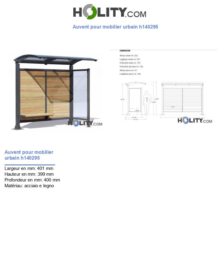 Auvent pour mobilier urbain h140295