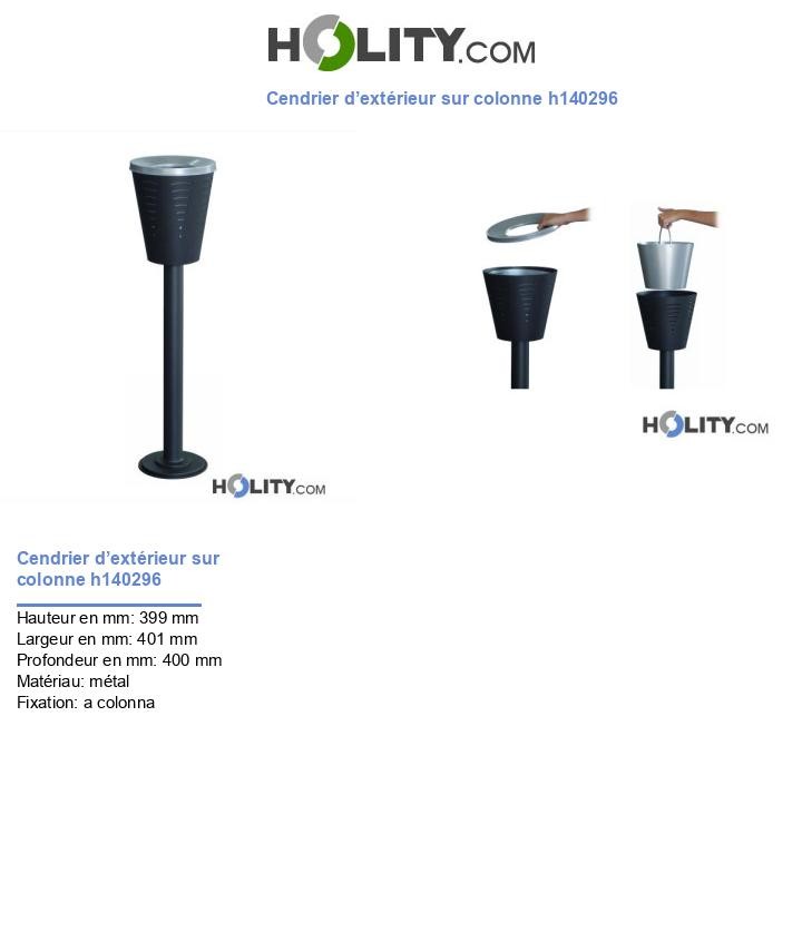 Cendrier d’extérieur sur colonne h140296