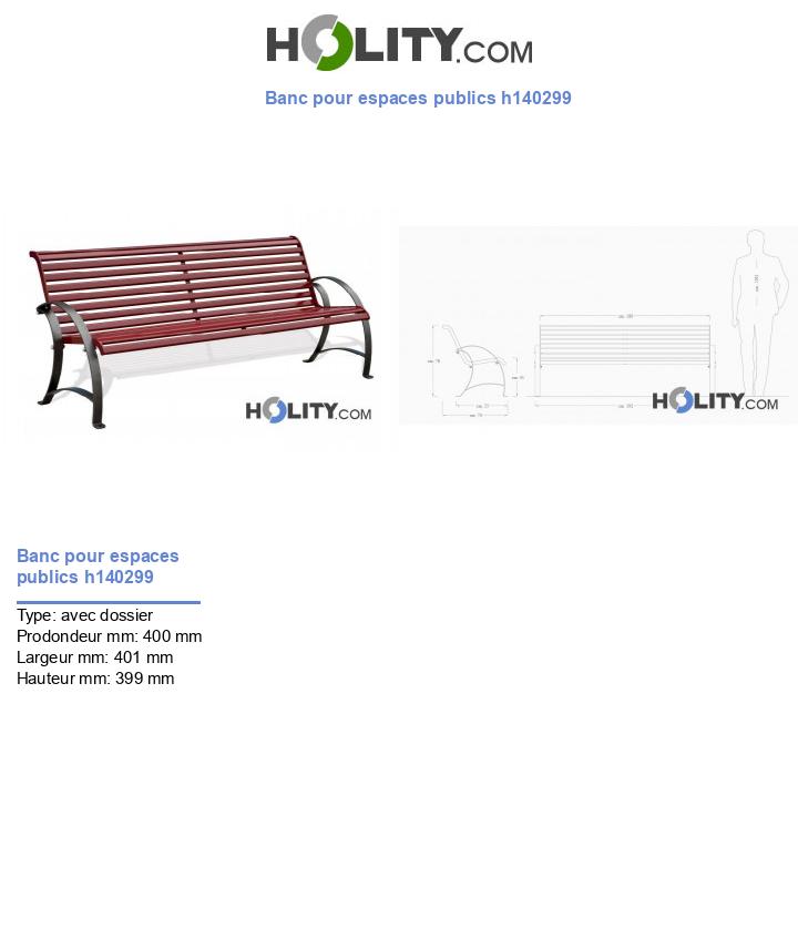 Banc pour espaces publics h140299