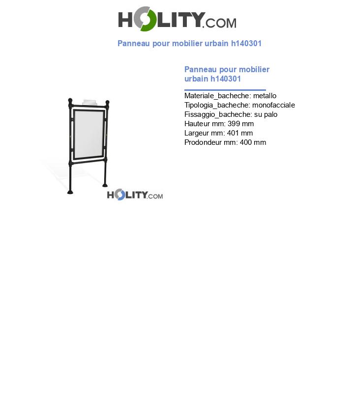 Panneau pour mobilier urbain h140301