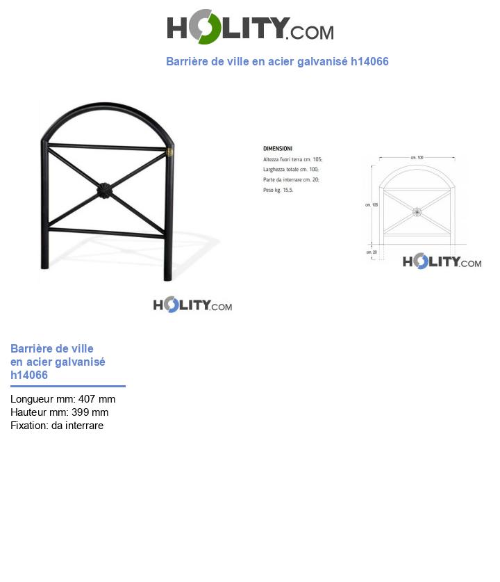 Barrière de ville en acier galvanisé h14066