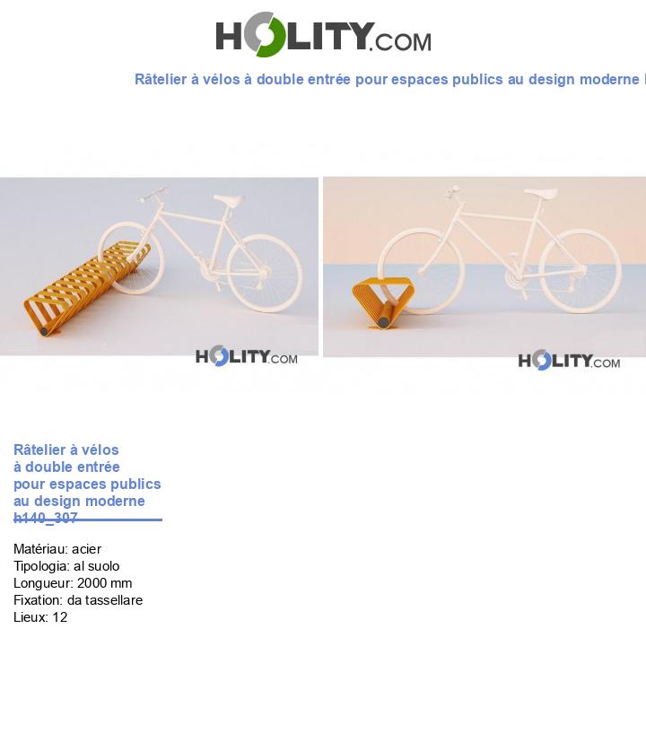 Râtelier à vélos à double entrée pour espaces publics au design moderne h140_307
