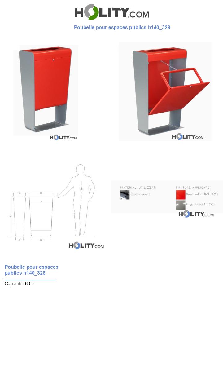 Poubelle pour espaces publics h140_328