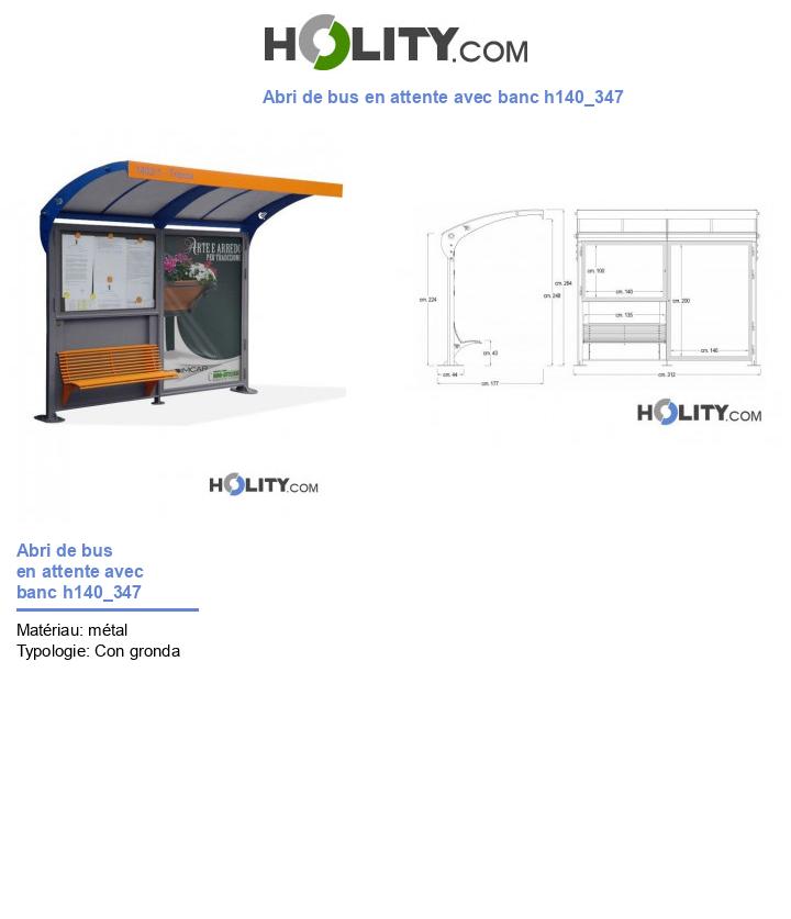 Abri de bus en attente avec banc h140_347