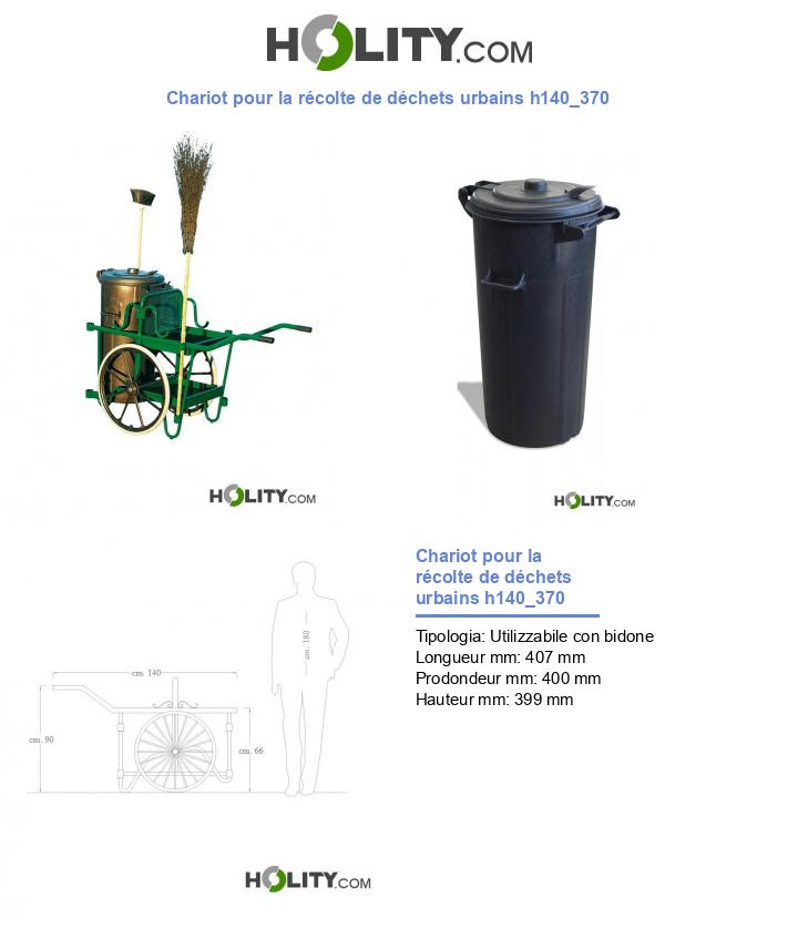 Chariot pour la récolte de déchets urbains h140_370