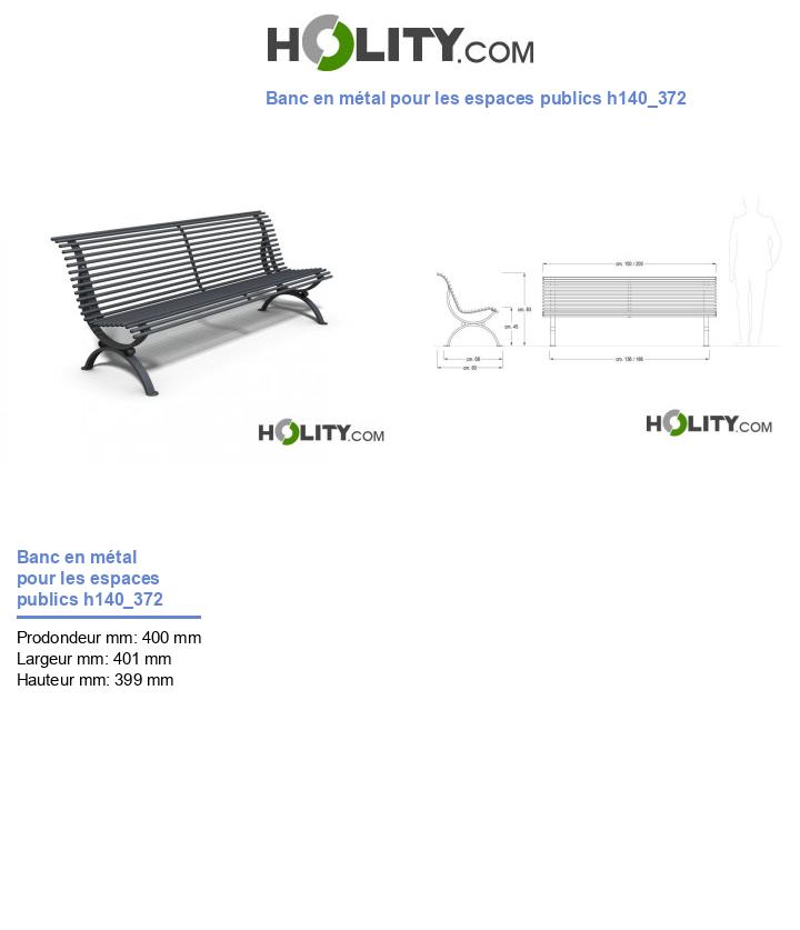 Banc en métal pour les espaces publics h140_372