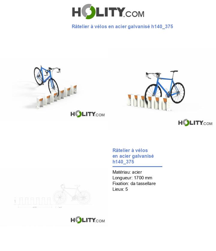 Râtelier à vélos en acier galvanisé h140_375
