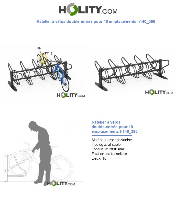 Râtelier à vélos double-entrée pour 10 emplacements h140_396