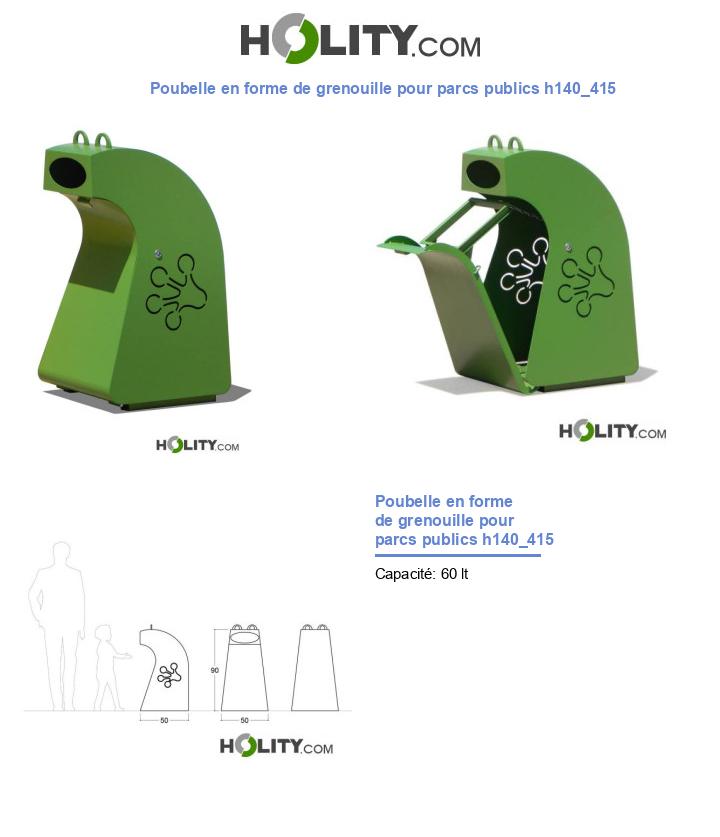 Poubelle en forme de grenouille pour parcs publics h140_415