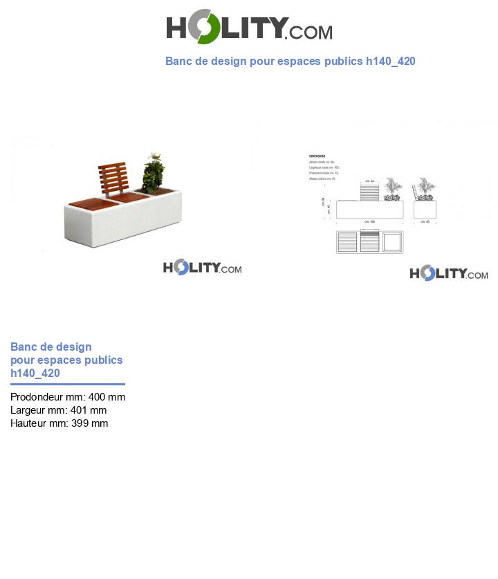 Banc de design pour espaces publics h140_420