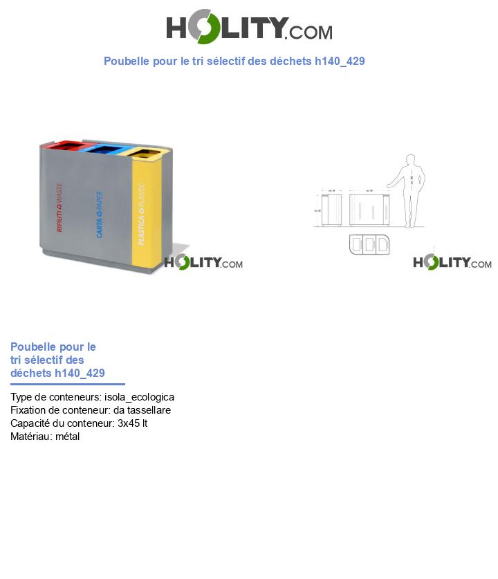 Poubelle pour le tri sélectif des déchets h140_429