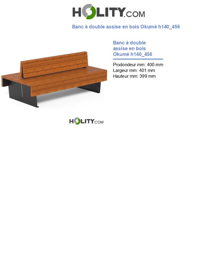 Banc à double assise en bois Okumé h140_456