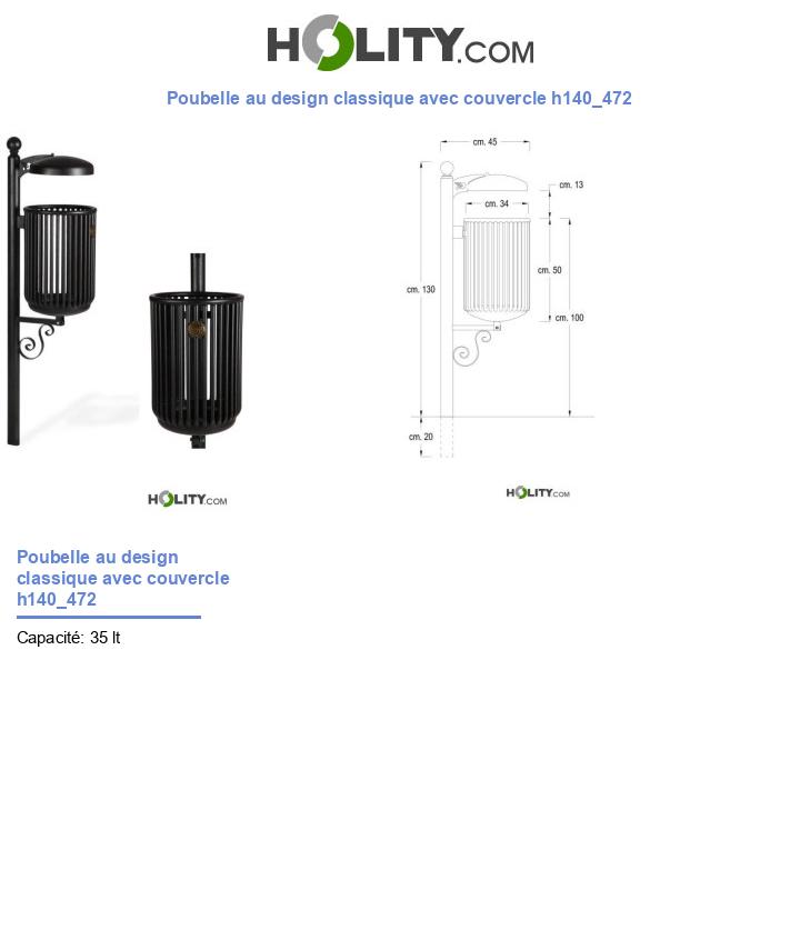 Poubelle au design classique avec couvercle h140_472