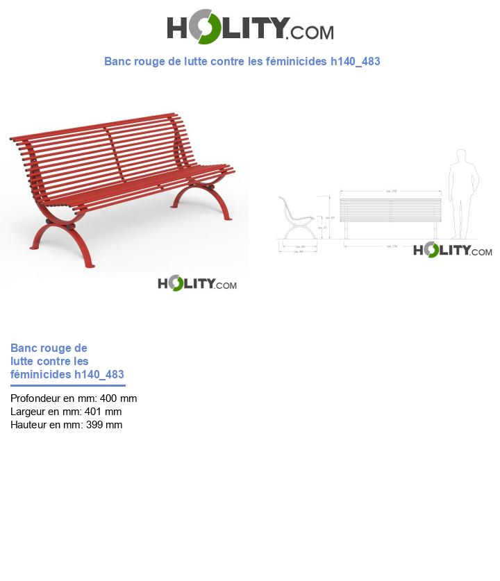 Banc rouge de lutte contre les féminicides h140_483