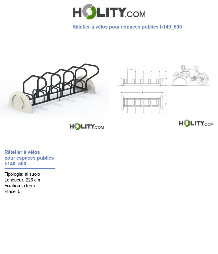 Râtelier à vélos pour espaces publics h140_500