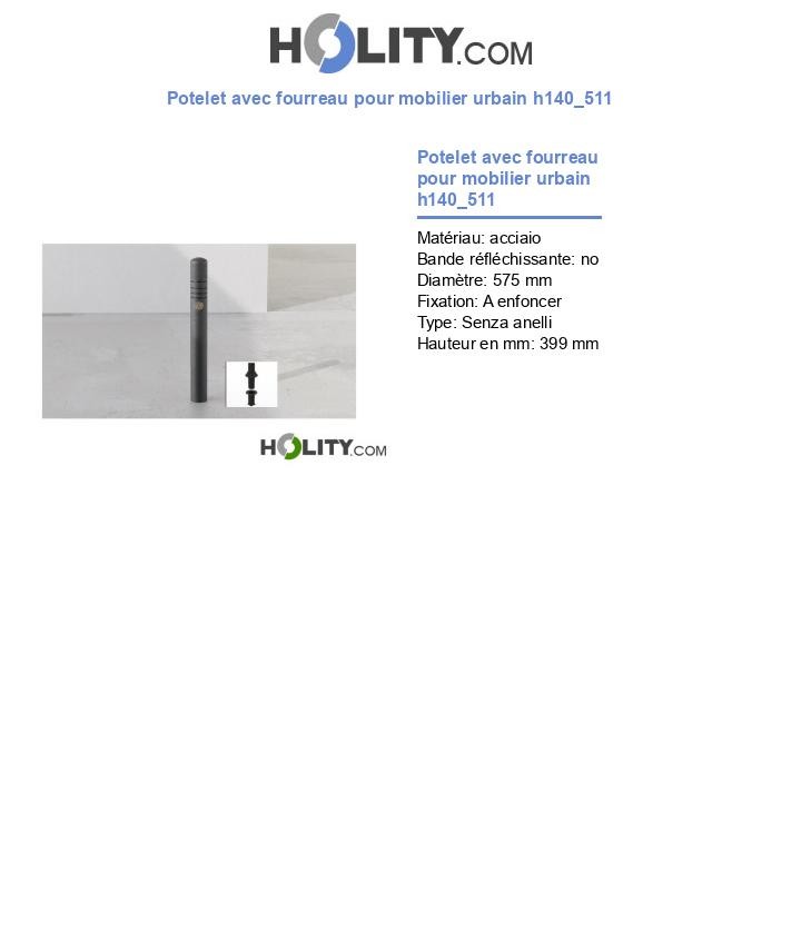 Potelet avec fourreau pour mobilier urbain h140_511