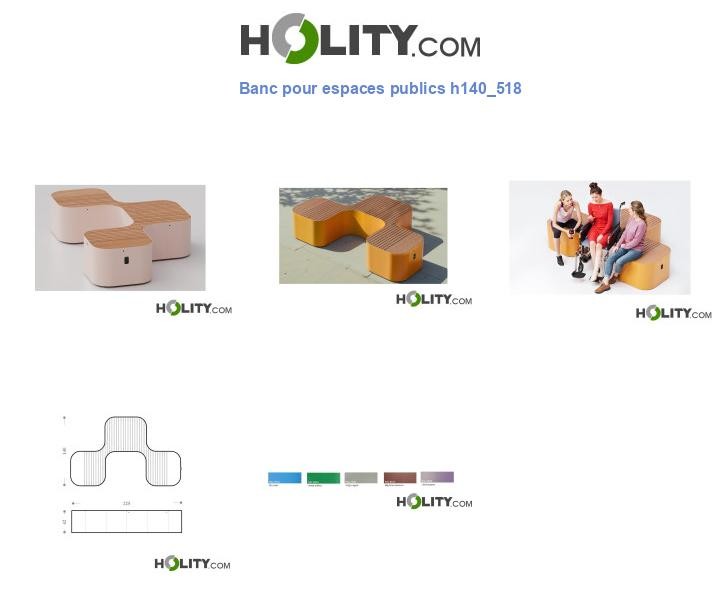 Banc pour espaces publics h140_518