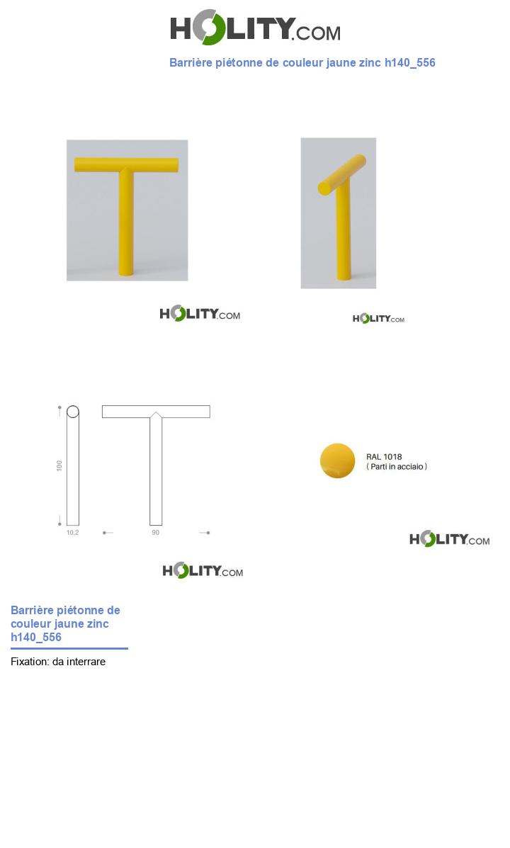 Barrière piétonne de couleur jaune zinc h140_556