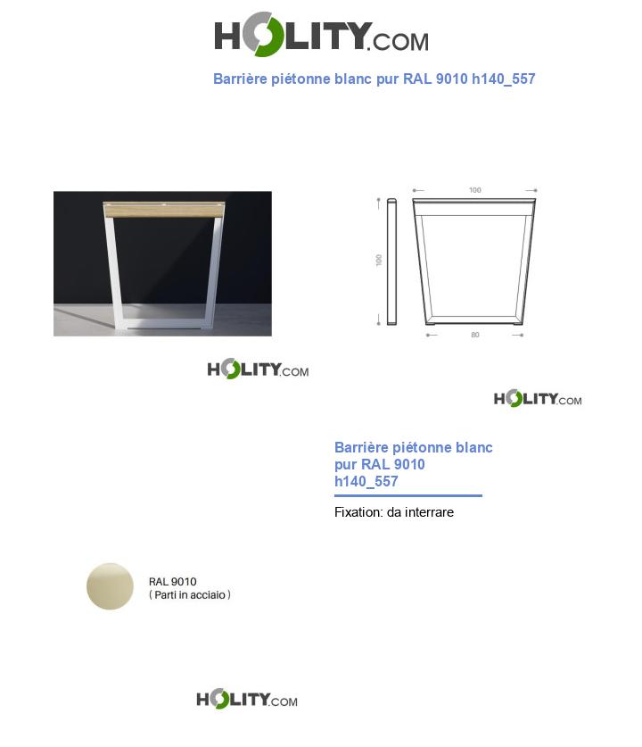 Barrière piétonne blanc pur RAL 9010 h140_557
